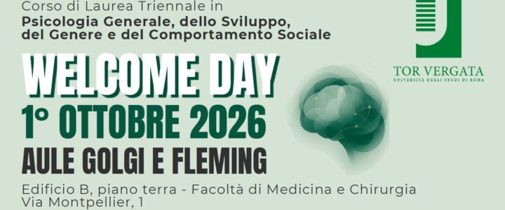 Welcome Day – Corso di Laurea Triennale in Psicologia Generale, dello Sviluppo, del Genere e del Comportamento Sociale